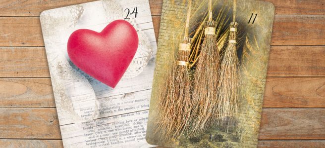 Herz und Ruten Kombination Lenormand