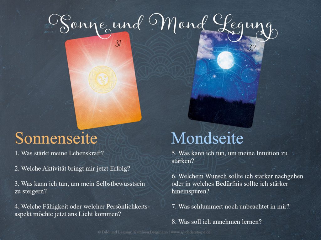 Die Sonne und Mond Lenormand Legung zur inneren Führung und Stärkung