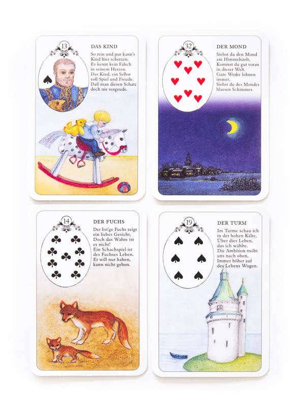 Moderne 2020 russischer Karten Deck Orakel Lenorman Goldene Eule 36 Karten Kunst 