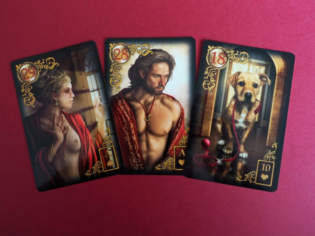 Die Austauschkarten für Herr, Dame, Eulen und Hund im Gilded Reverie Lenormand